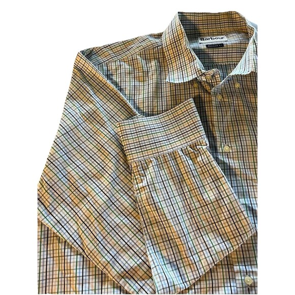Barbour Shirt Men's XXL Plaid Check Button Up LS Regular Fit - Picture 1 of 8